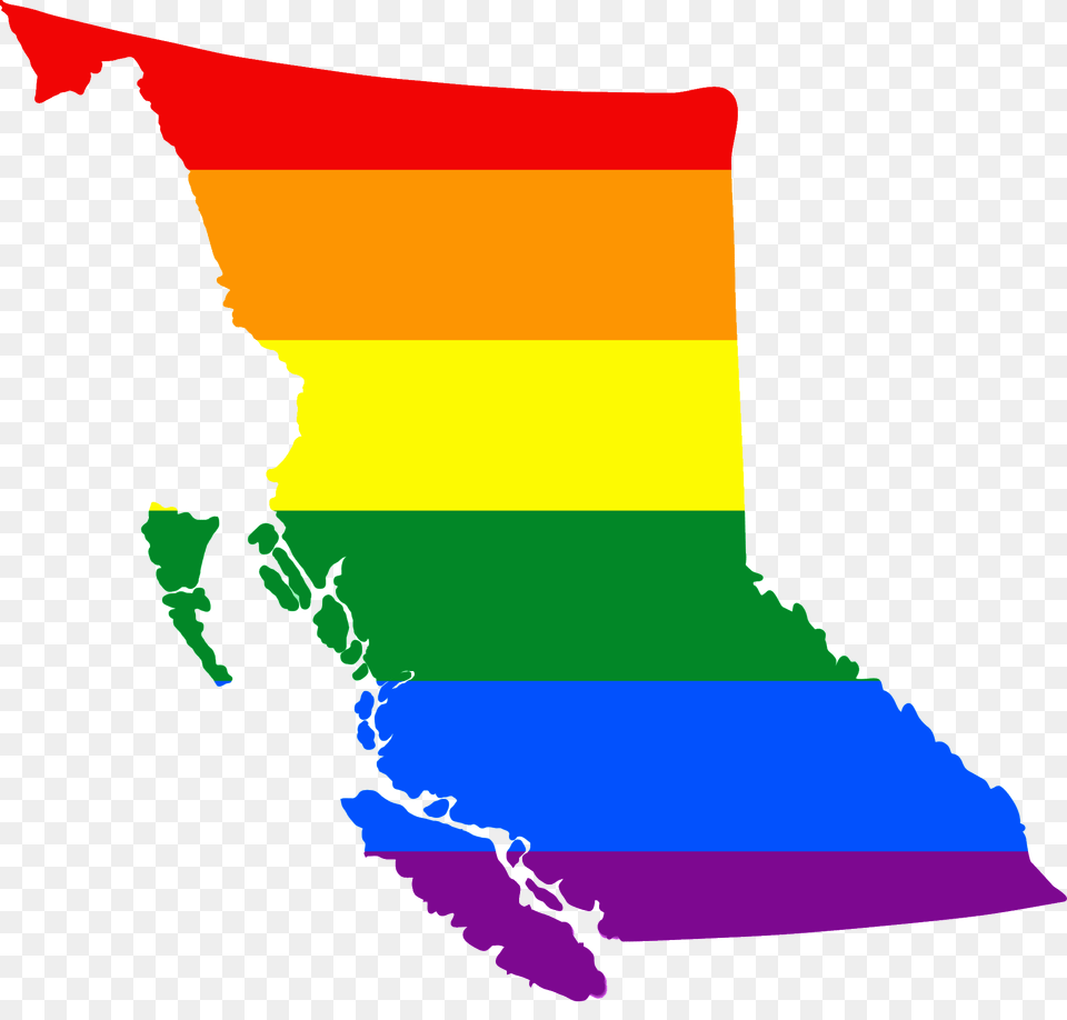 Lgbt Flag Map Of British Columbia, Art, Graphics, Nature, Outdoors Png Image