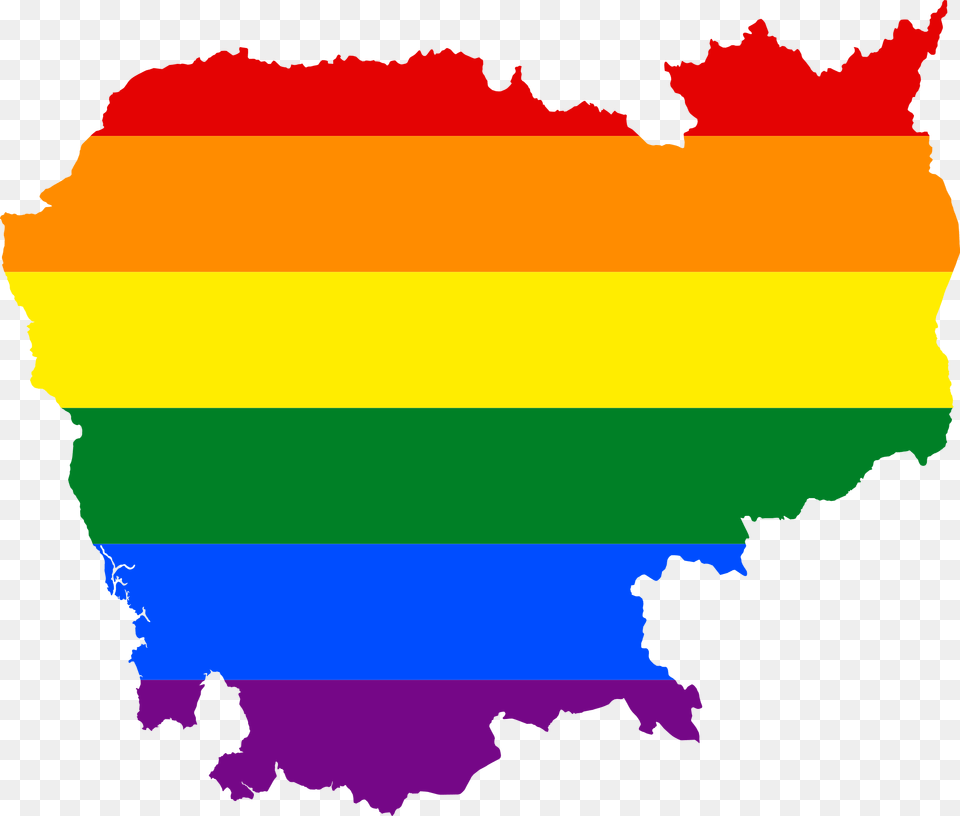 Lgbt Flag Map Of Cambodia, Art, Graphics Free Transparent Png