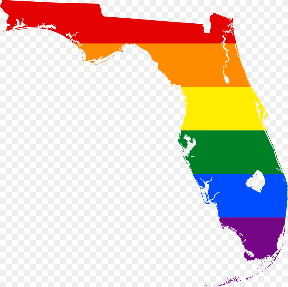 Lgbt Flag Map Of Florida Lgbt Florida, Person, Outdoors, Chart, Plot Free Png