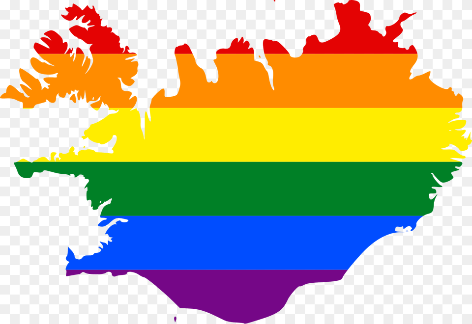 Lgbt Flag Map Of Iceland Iceland Flag, Art, Graphics, Person, Outdoors Png