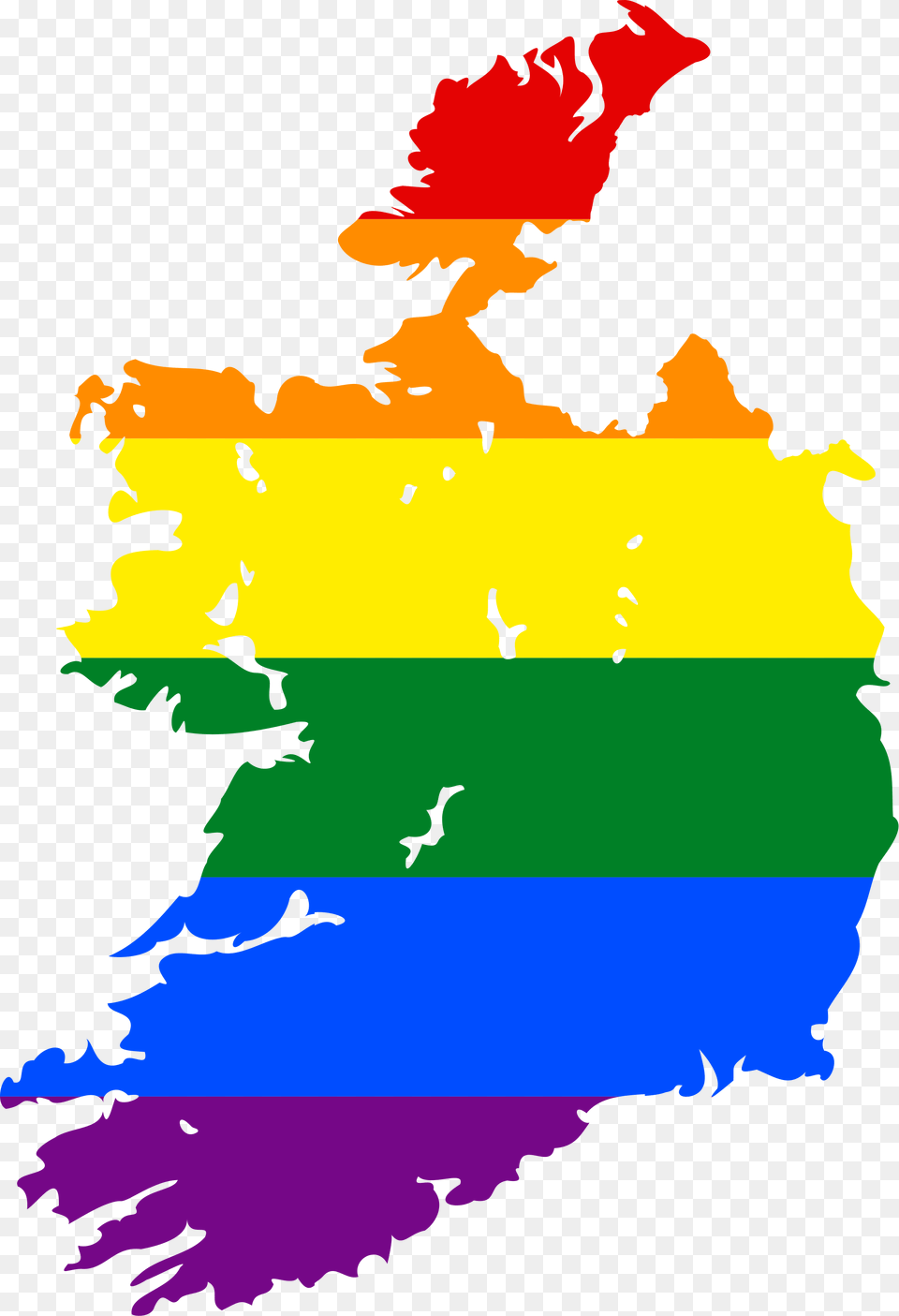 Lgbt Flag Map Of Ireland Ireland Flag Map, Art, Graphics, Baby, Person Free Png Download