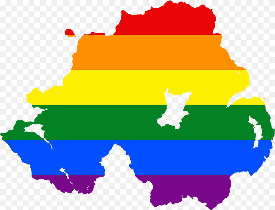Lgbt Flag Map Of Northern Ireland, Chart, Plot, Nature, Outdoors Free Png