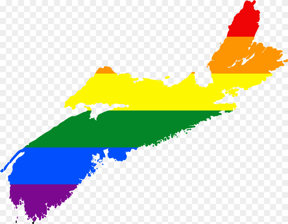 Lgbt Flag Map Of Nova Scotia Nova Scotia Map Vector, Nature, Outdoors, Sea, Water Free Transparent Png