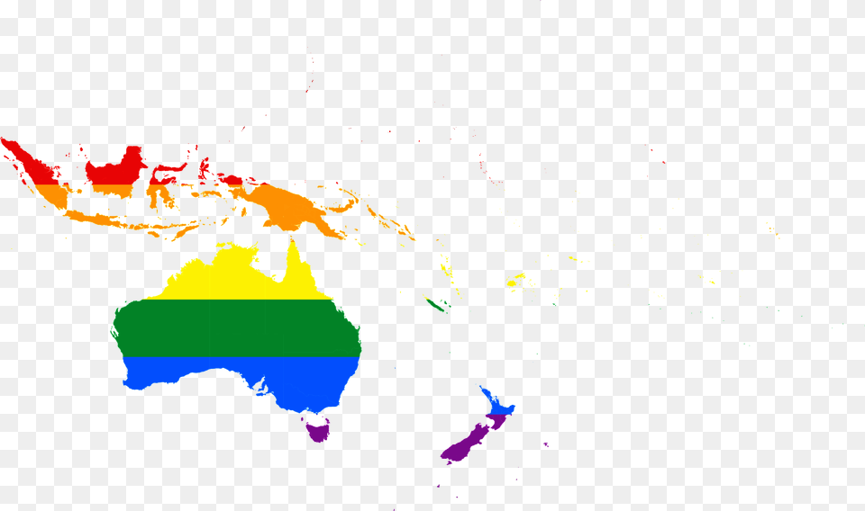 Lgbt Flag Map Of Oceania Southeast Asia And Western Pacific, Chart, Plot, Nature, Outdoors Png