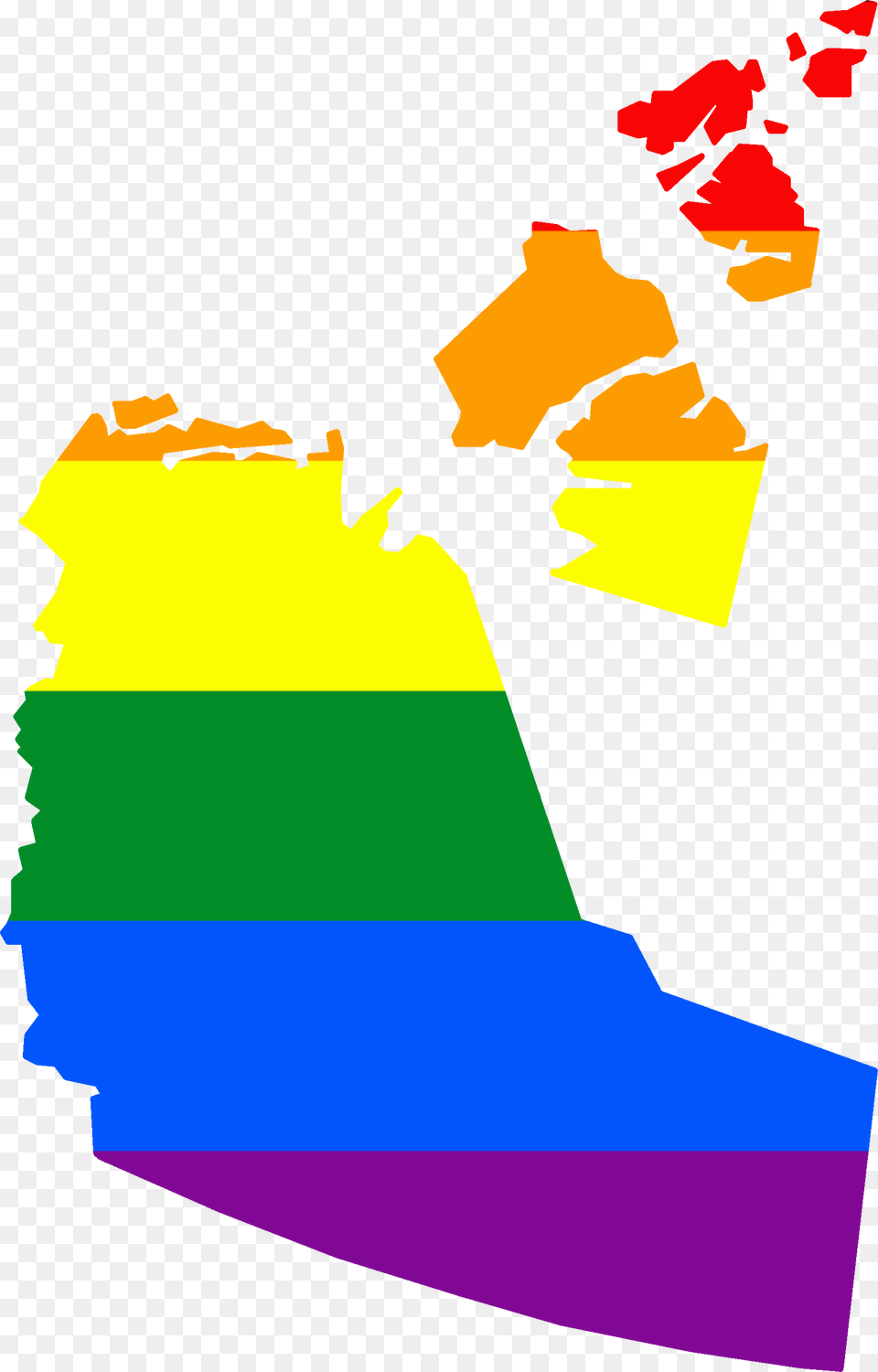 Lgbt Flag Map Of The Northwest Territories, Art, Graphics, Person, Outdoors Png