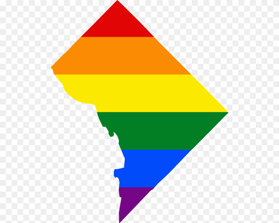 Lgbt Flag Map Of Washington Dc, Triangle, Person, Toy Free Transparent Png