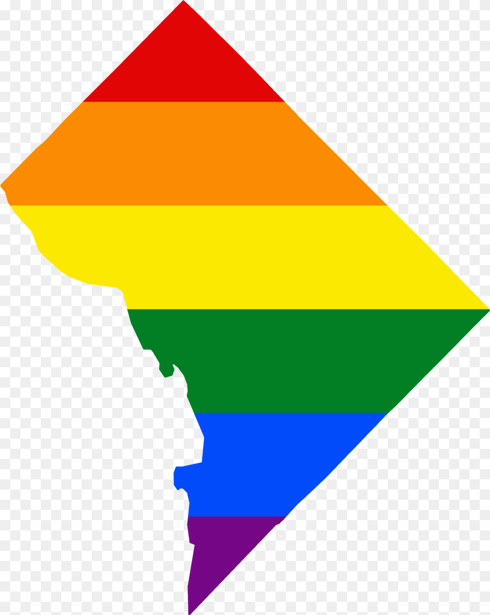 Lgbt Flag Map Of Washington Dc, Triangle, Toy Free Png Download