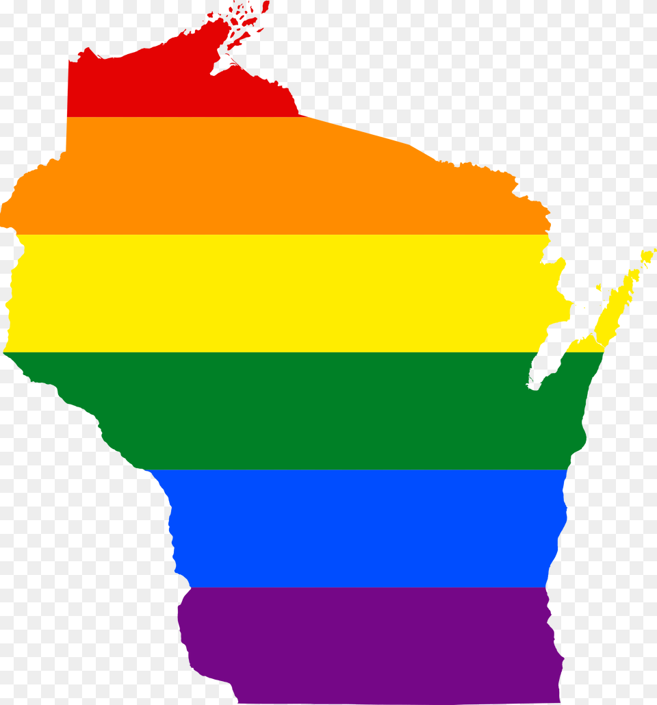 Lgbt Flag Map Of Wisconsin Wisconsin Clip Art, Graphics, Person, Light, Outdoors Free Png