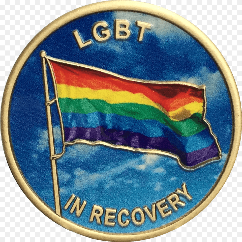 Lgbt In Recovery Bronze Rainbow Flag Color Sobriety, Badge, Logo, Symbol Free Transparent Png