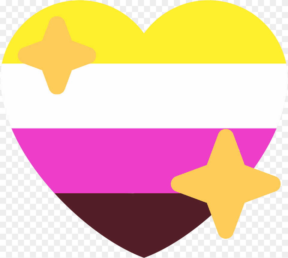 Lgbt Lgbtq Lgbt Lgbtq Lgbtpride Lgbtqpride Pride Non Binary Heart Emoji, Star Symbol, Symbol Free Transparent Png