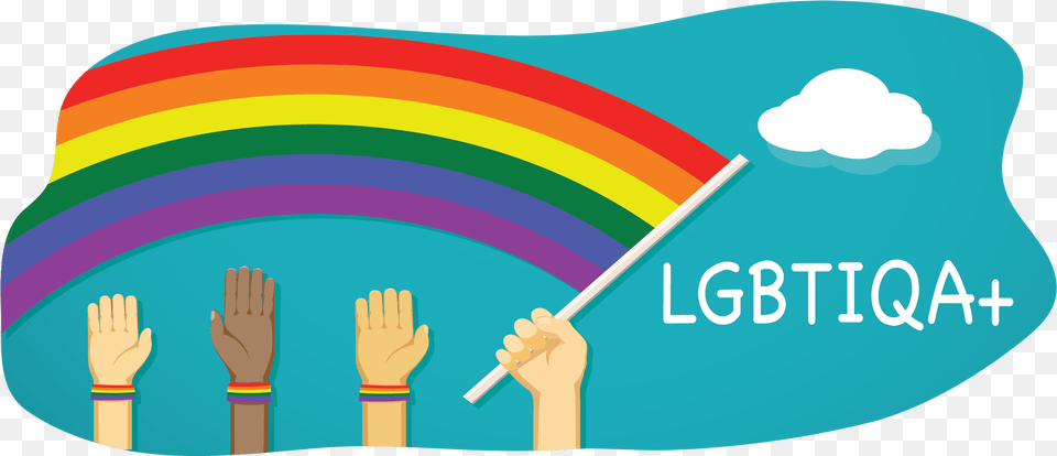 Lgbtiqa Rainbow Flag With Hands Illustration, Art, Graphics, Person Free Png Download