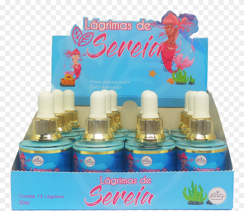 Lgrimas De Sereia New Beauty Pro 30ml Box 12un Lagrimas De Sereia New Beauty, Bottle, Person, Cosmetics Free Png Download