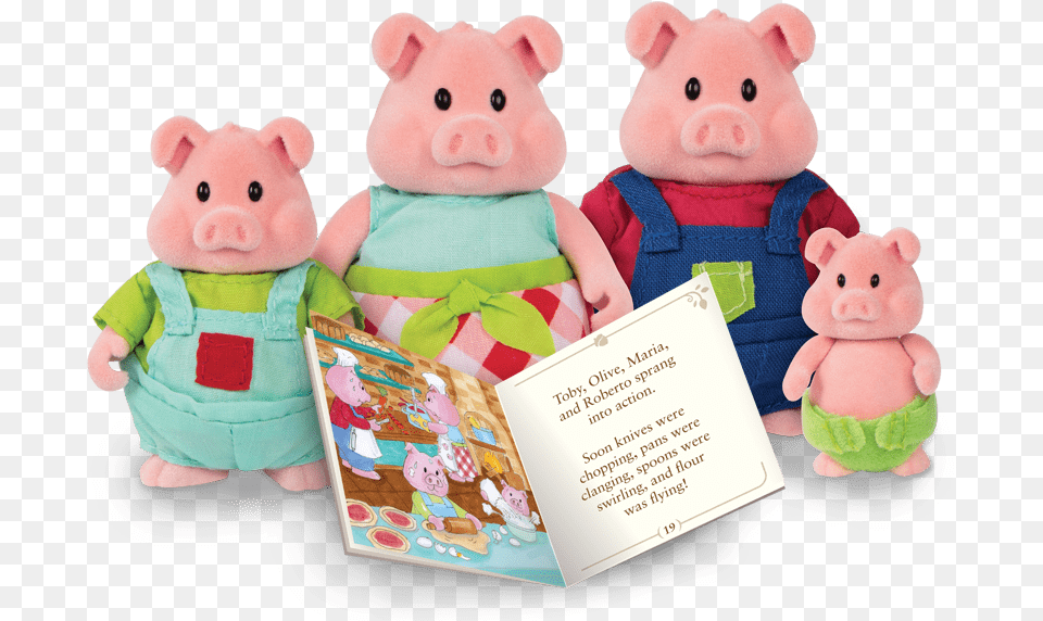 Li L Woodzeez Pig Family, Plush, Teddy Bear, Toy, Book Png Image