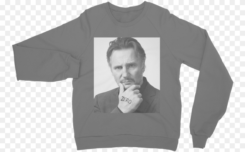 Liam Neeson Classic Adult Sweatshirtclass Lazyload Sweater, Sleeve, Person, Man, Male Free Transparent Png