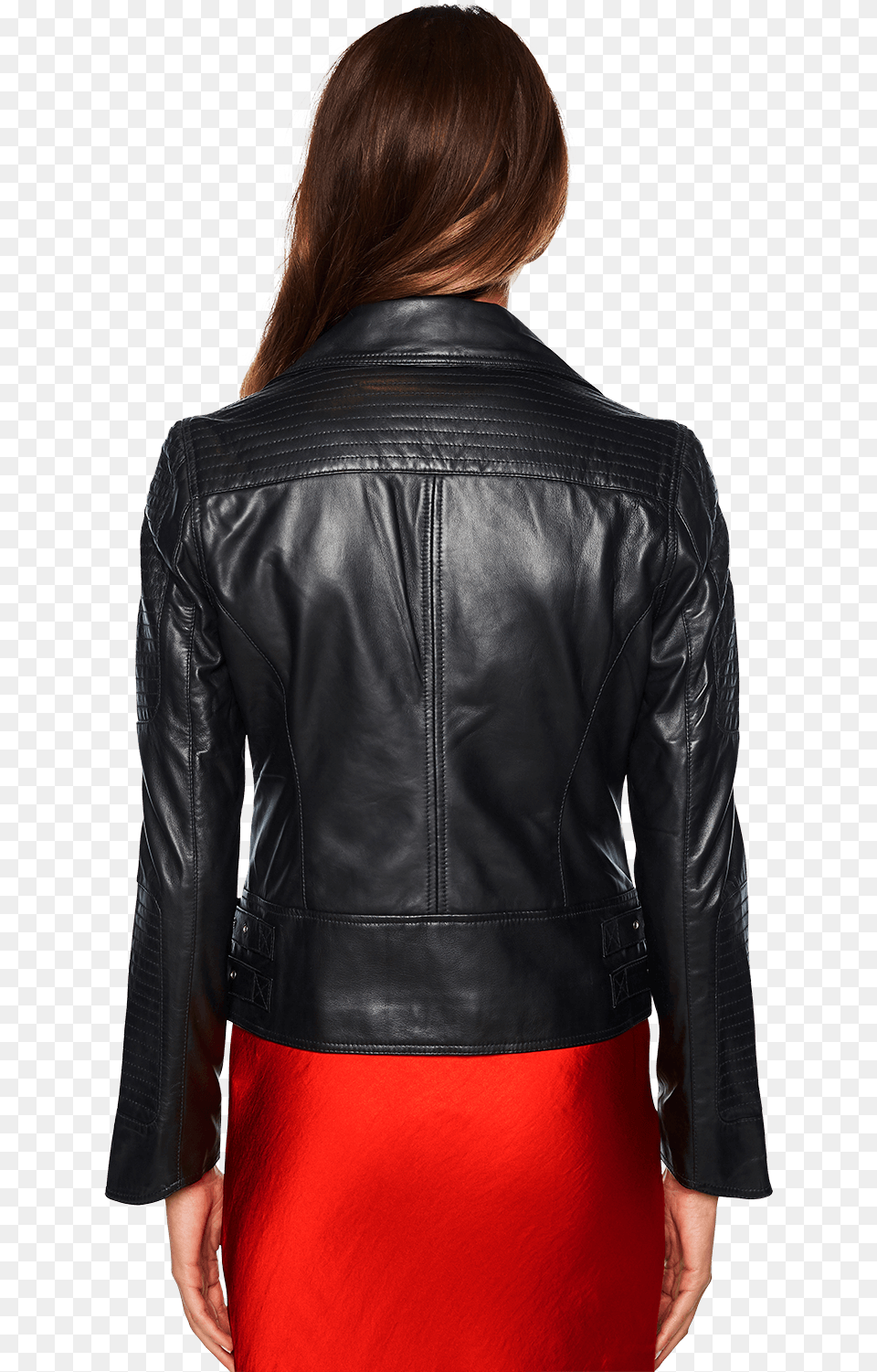 Liana Leather Biker Jacket In Colour Caviar Leather Jacket, Clothing, Coat, Adult, Female Png