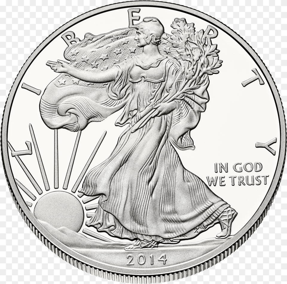 Liberty 1 Obverse American Silver Eagle, Baby, Person, Coin, Money Png