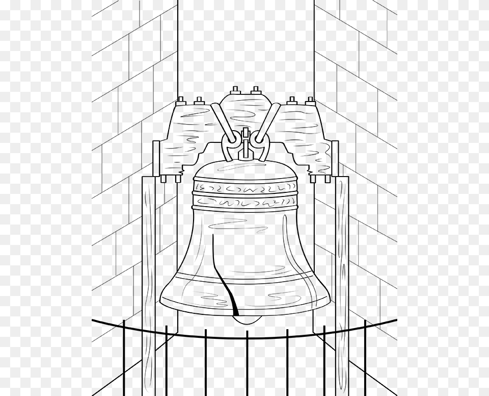 Liberty Bell Coloring, Gray Free Png