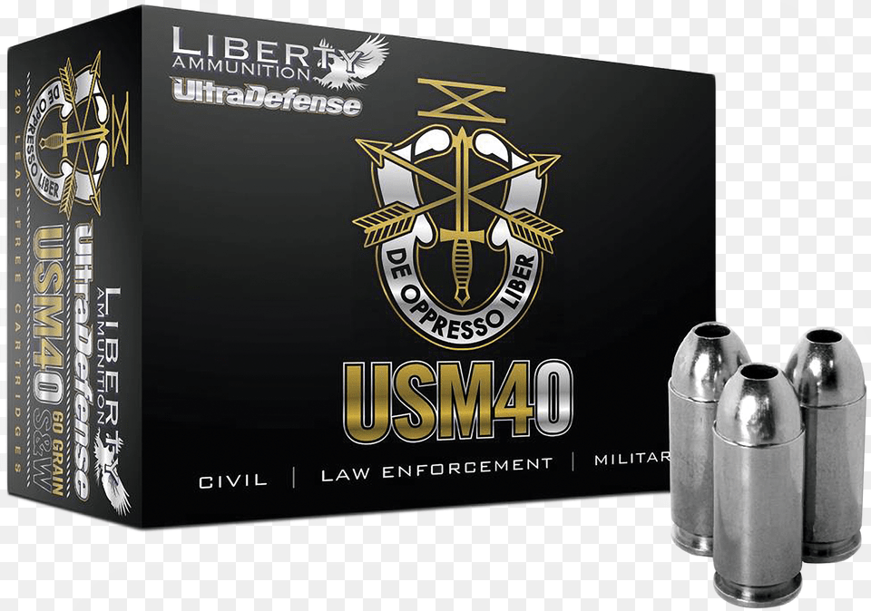 Liberty La Cd 40 012 Civil Defense 40sampw 60gr Lf Fragmenting, Weapon Png Image