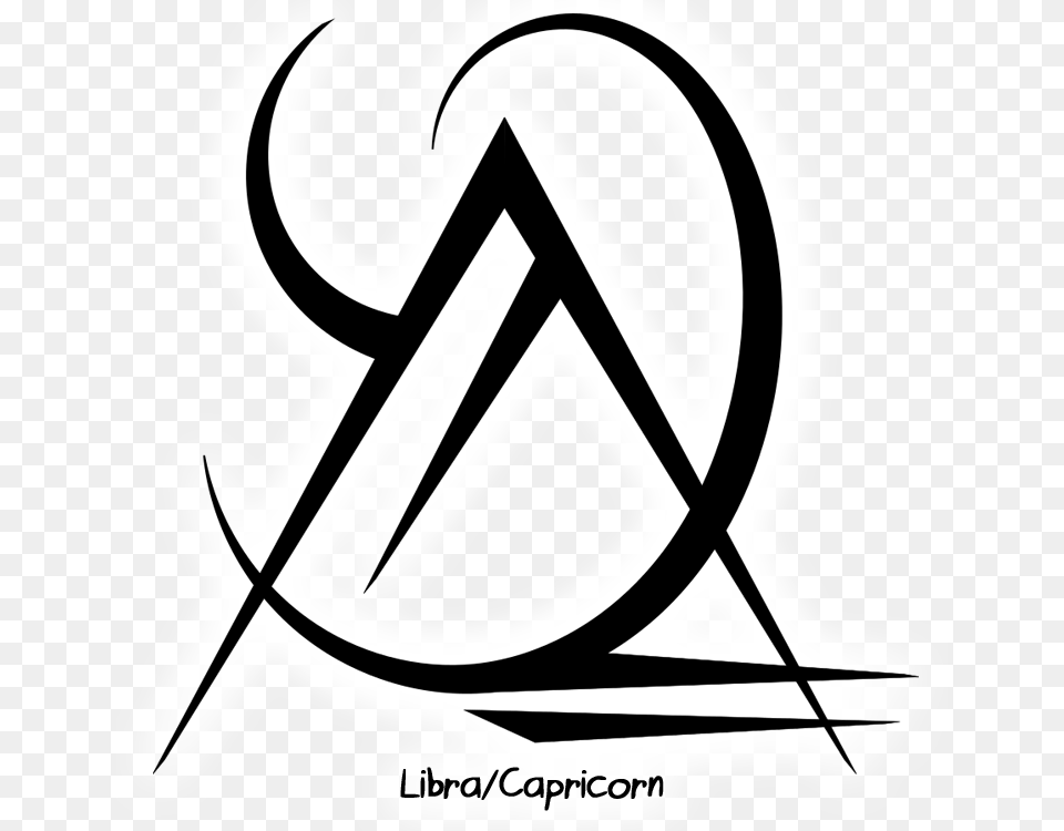 Libracapricorn Sigil Polaroidangel Sigil Requests Line Art, Triangle, Stencil, Symbol, Animal Free Transparent Png