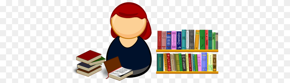 Librarian Vector Clip Art, Library, Book, Reading, Indoors Free Png