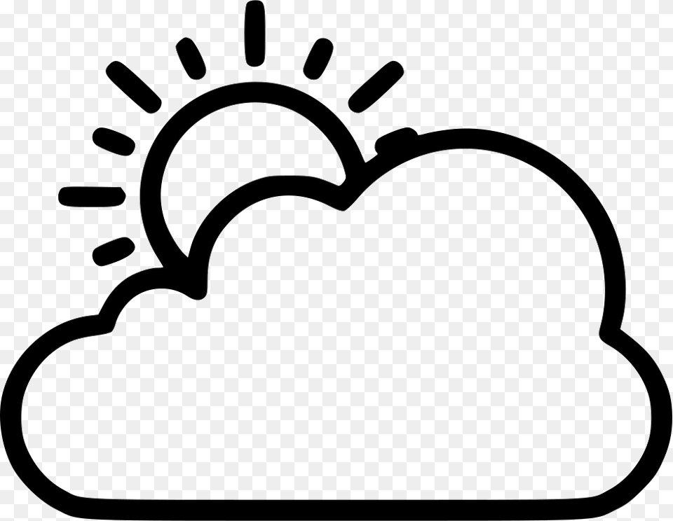 Library Clouds Svg Art Sun And Clouds Clipart Black And White, Stencil, Smoke Pipe Png