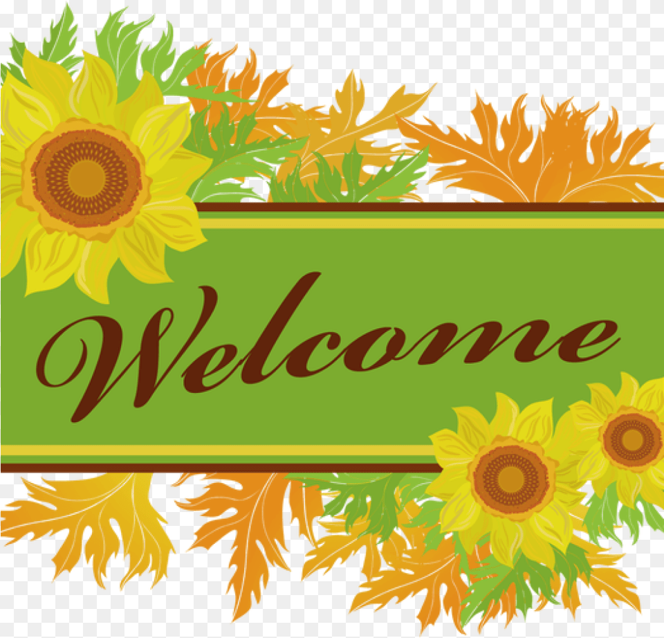 Library Download Sign Clip Art Dog Hatenylo Com Welcome Clip Art Fall, Flower, Plant, Sunflower, Graphics Png Image