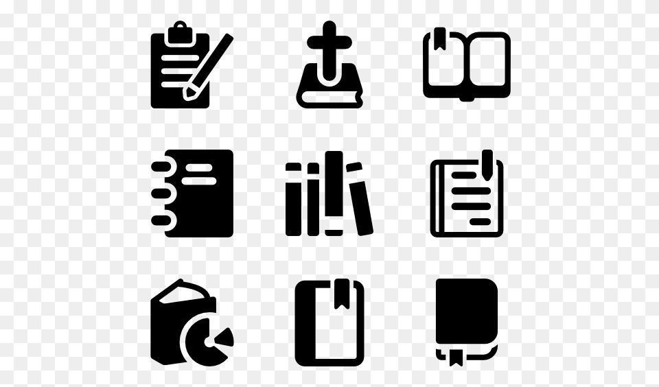 Library Icons, Gray Free Transparent Png