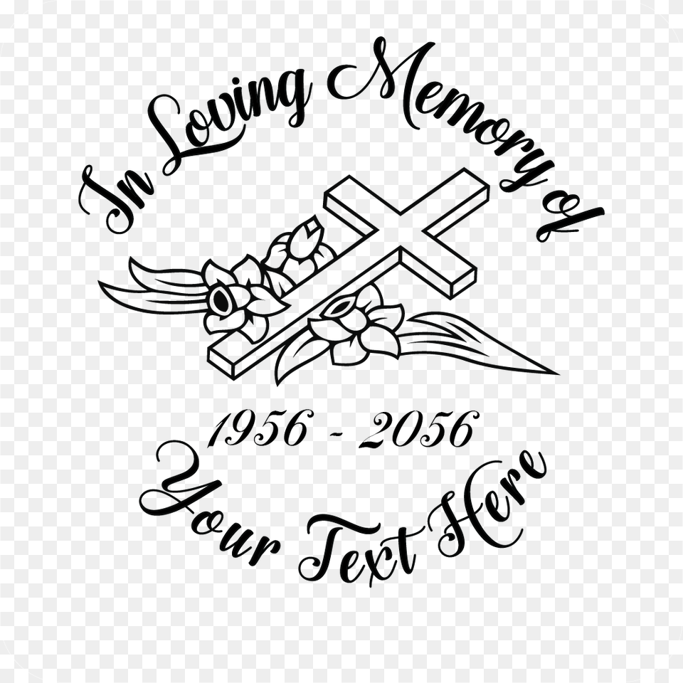 Library In Loving Decal Photomal Com Cross And Flowers Sticker, Calligraphy, Handwriting, Text, Outdoors Png Image