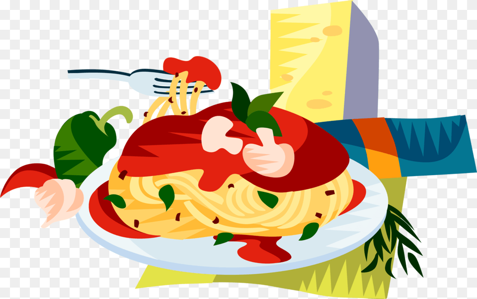 Library Italian Cuisine Spaghetti Image Illustration Dibujo De La Piramide Nutricional, Cutlery, Food, Fork, Lunch Free Png Download