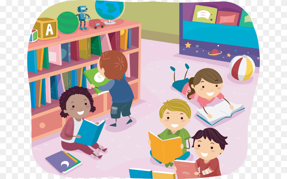 Library Kids Cartoon, Reading, Person, Publication, Male Png