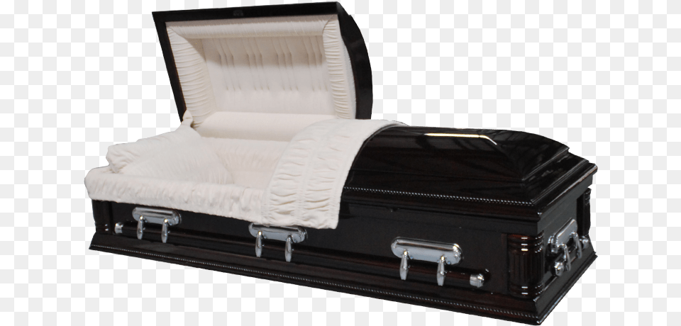 Library Library Coffin Transparent Funeral Black Casket With Gold Trim, Person Png