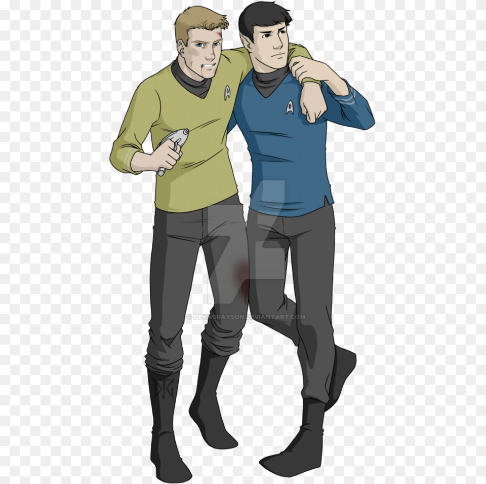 Library Library Commission And By Deangrayson Captain Kirk And Spock Fanart, Sleeve, T-shirt, Clothing, Long Sleeve Free Png
