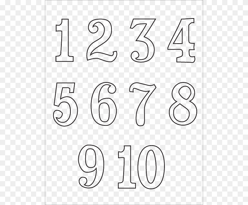 Library Numbers 1 10 Clipart Black And White Colouring, Number, Symbol, Text Free Png Download