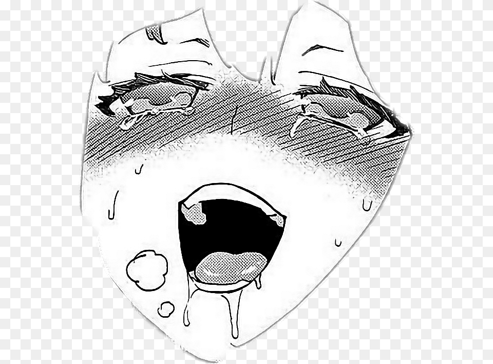 Library Of Ahegao Graphic Black And White Stock Ahegao Transparent Background, Person, Art, Drawing, Head Free Png Download