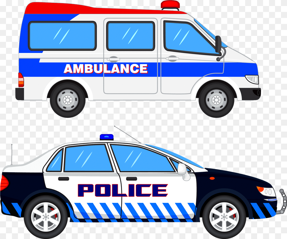 Library Of Ambulance Car Vector Freeuse Police Car Cartoon, Transportation, Vehicle, Van Png