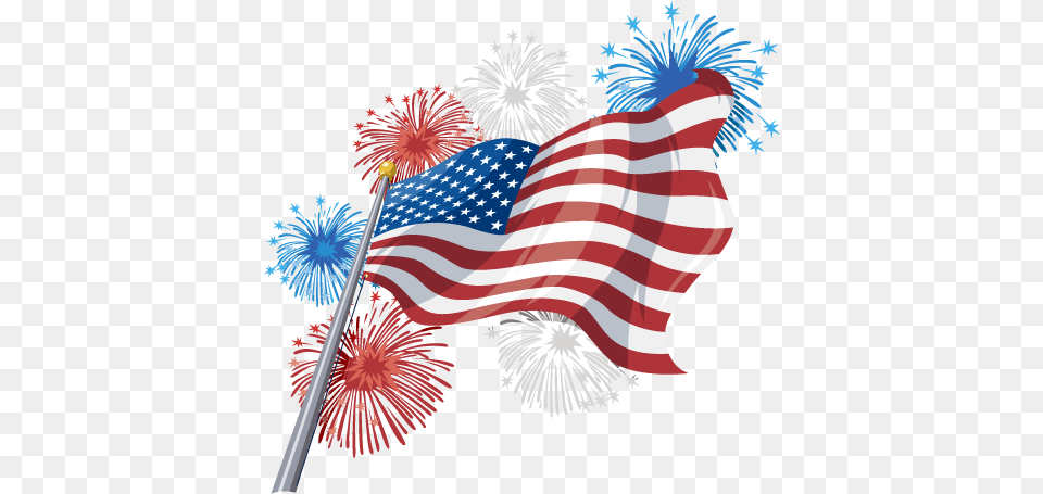 Library Of American Flag Fireworks Jpg Royalty Download Independence Day Transparent, American Flag Free Png