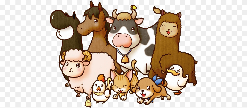 Library Of Animal School Transparent Files Transparent Farm Animals Clipart, Mammal, Livestock, Cattle, Person Png Image