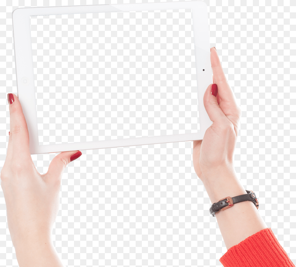Library Of Apple Ipad Tablet Svg Royalty Stock Hands Holding Ipad, Tablet Computer, Computer, Electronics, Person Free Transparent Png