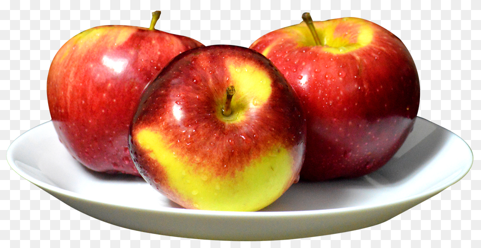 Library Of Apple Slices Fruit On Plate, Food, Plant, Produce Free Png