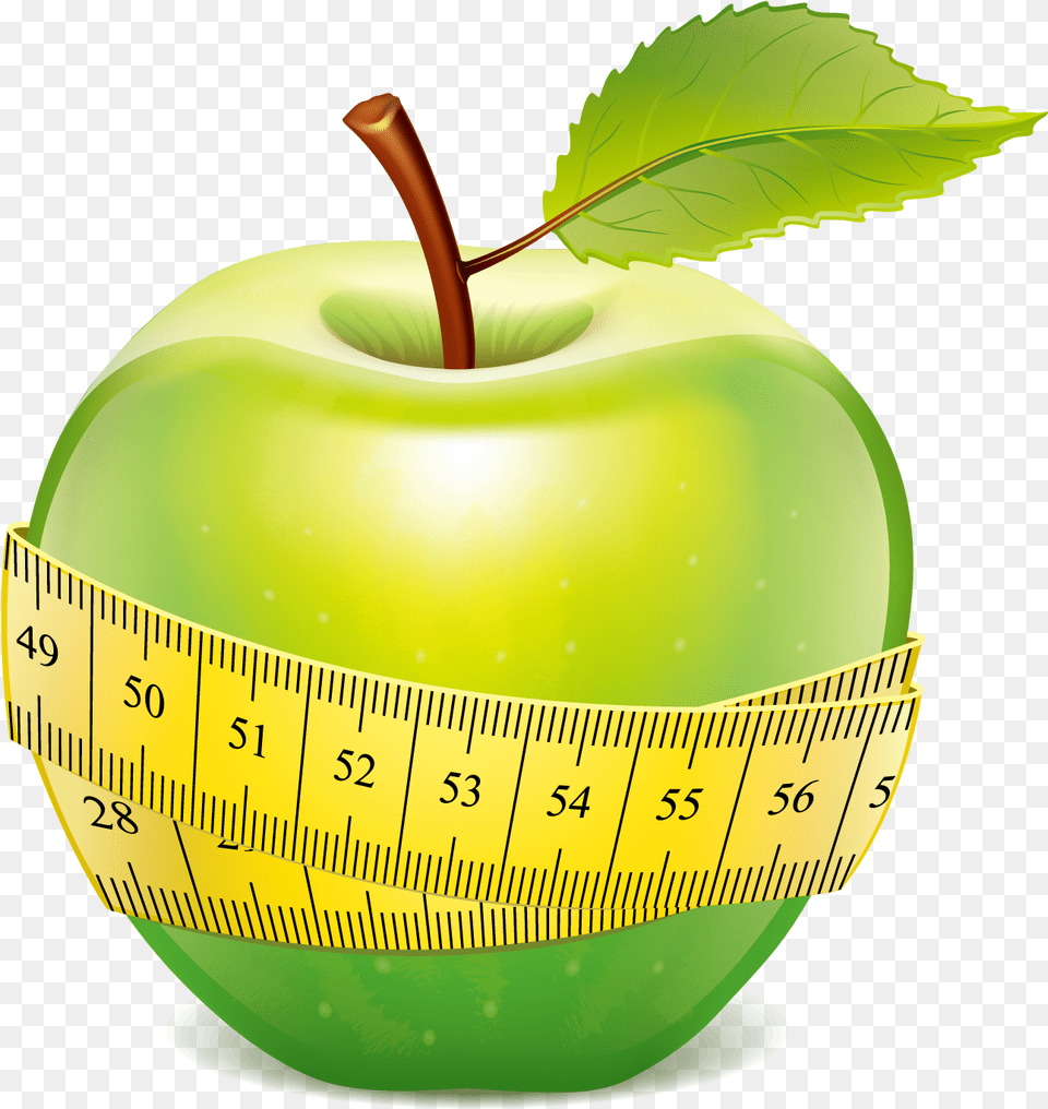 Library Of Apple With Tape Measure Apple With Measuring Tape, Food, Fruit, Plant, Produce Free Transparent Png