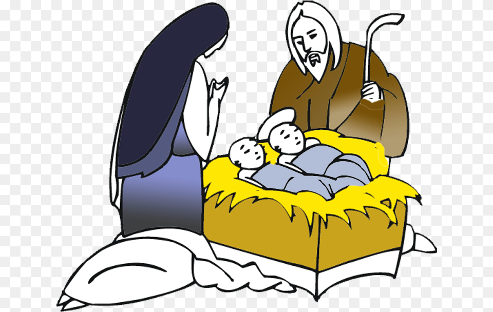 Library Of Baby Jesus Transparent Stock Sillouette Christmas Coloring Pages, Cutlery, Person, Face, Head Free Png Download