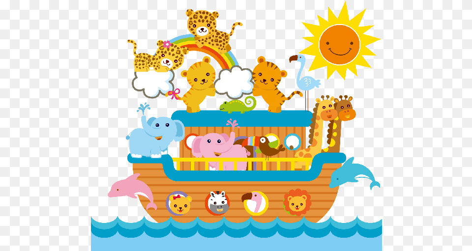 Library Of Baby Shower Noahs Ark Animals Clip Transparent Clipart Ark Cartoon, Animal, Bear, Mammal, Wildlife Png Image