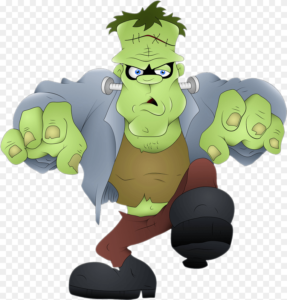 Library Of Background Halloween Freeuse Frankenstein Clipart, Cartoon, Baby, Person, Face Free Png