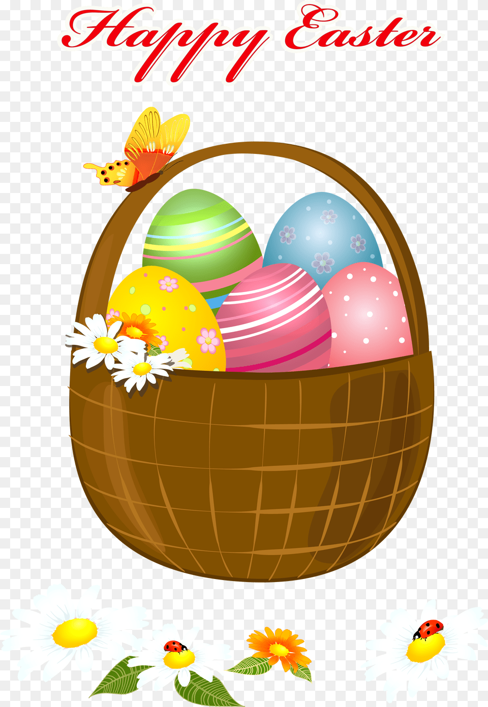 Library Of Banner Easter Basket Files Happy Easter Basket Clipart, Egg, Food, Easter Egg, Balloon Free Png Download