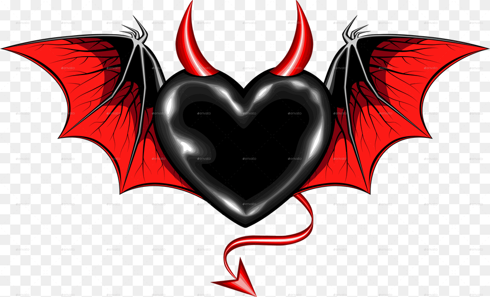 Library Of Black Heart Vector Freeuse Download Transparent Transparent Heart With Horns, Symbol, Smoke Pipe Png Image