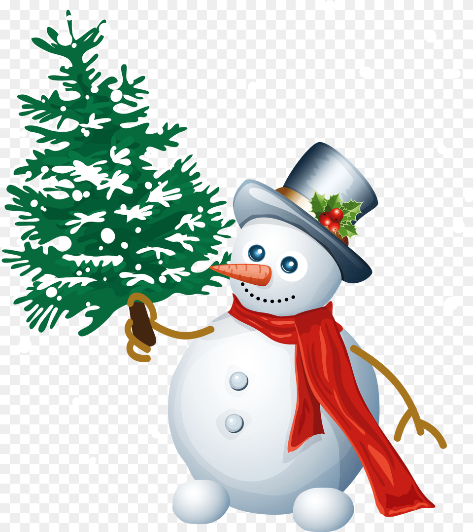 Library Of Christmas Snowman Image Files Snowman And Christmas Tree Clipart, Nature, Outdoors, Winter, Snow Free Png Download