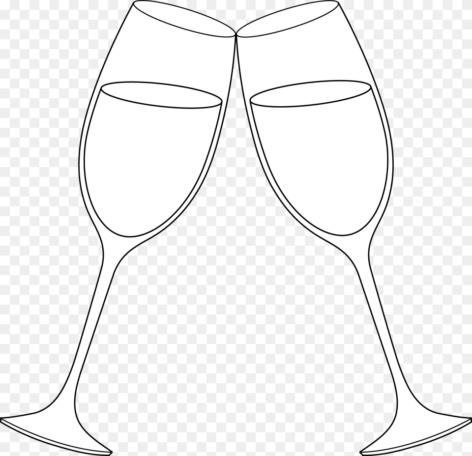 Library Of Clipart Transparent White Outline Red Wine Glasses Line Art, Alcohol, Beverage, Glass, Liquor Png