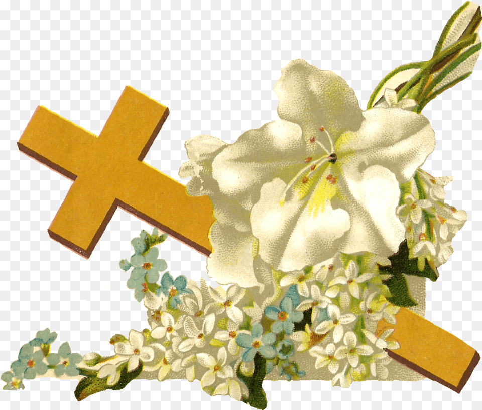Library Of Cross Funeral Flowers Banner Freeuse Files Religious Flowers, Flower, Plant, Symbol, Flower Arrangement Png