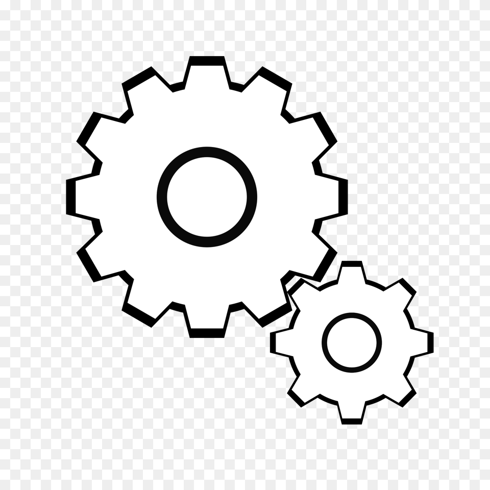 Library Of Crown Gear Vector Black And White Download White Gears Clipart, Machine Png