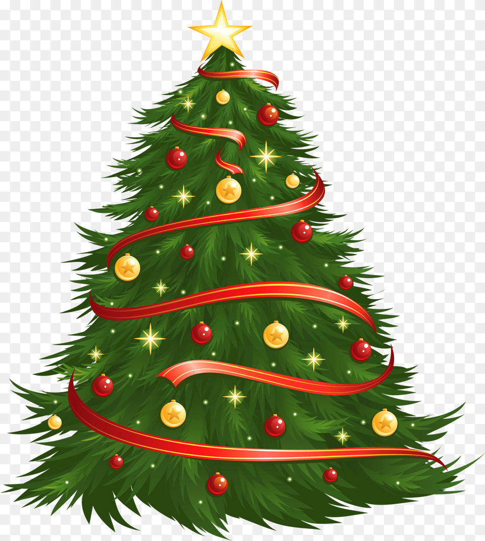 Library Of Decorate Christmas Tree Clip Christmas Tree Vector Free Png Download